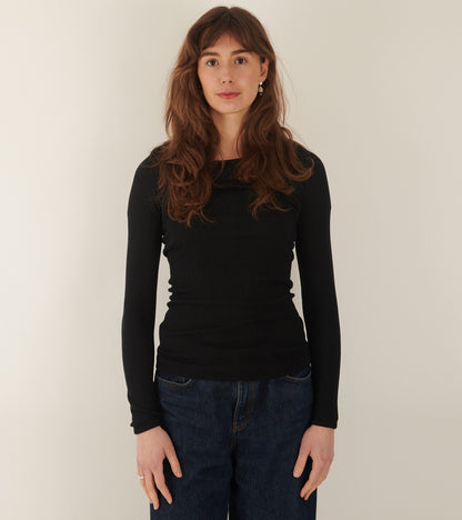 101 Rib Solid Colour Black