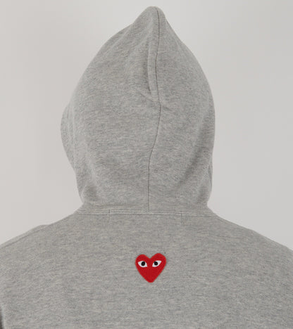 U Backside Red Heart Hoodie Grey