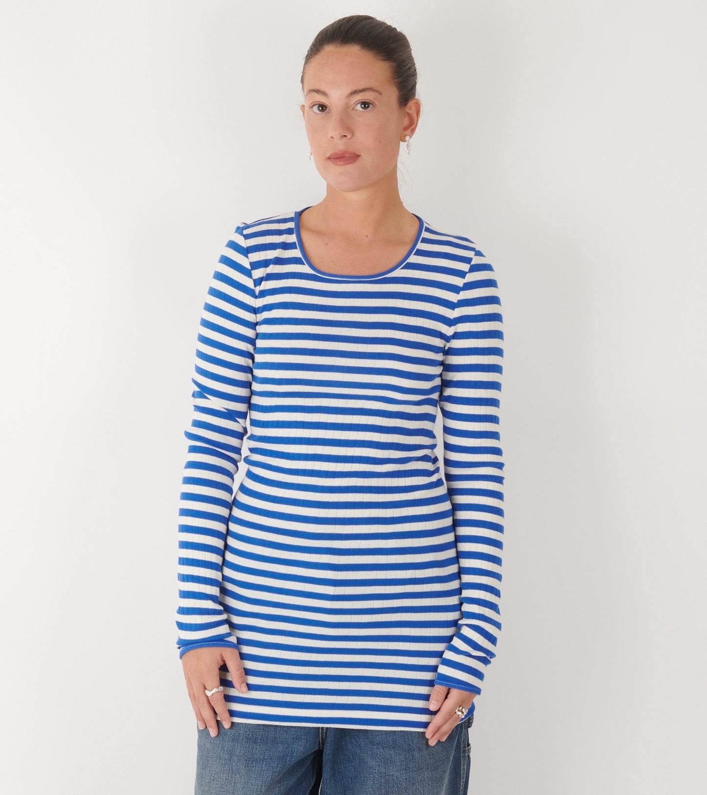 101 Rib Extra Broadway Cobalt Blue/Ecru