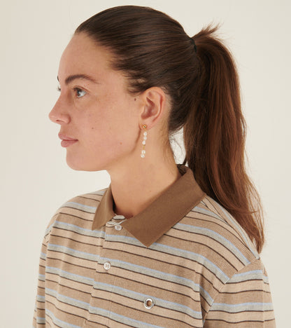 Pearly Drop Earring White