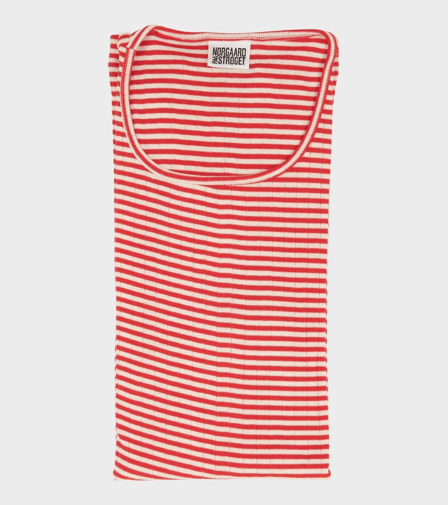 101 Rib Fine Stripe Ecru/Red