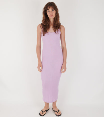 101 Strap Rib Dress Lilac