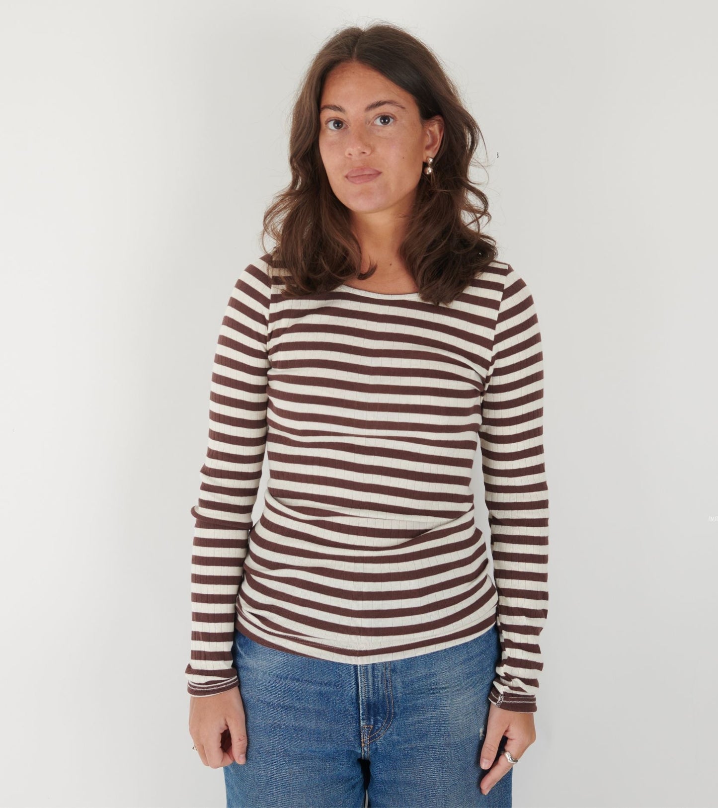 101 Rib Broadway Brown/Ecru