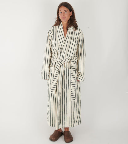 Classic Bathrobe Racing Green Stripes