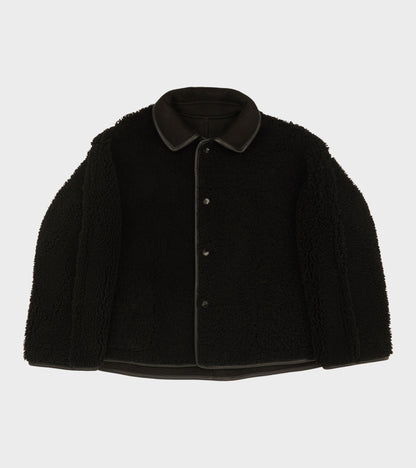 Suede Back Curly Hair Avis Jacket Black