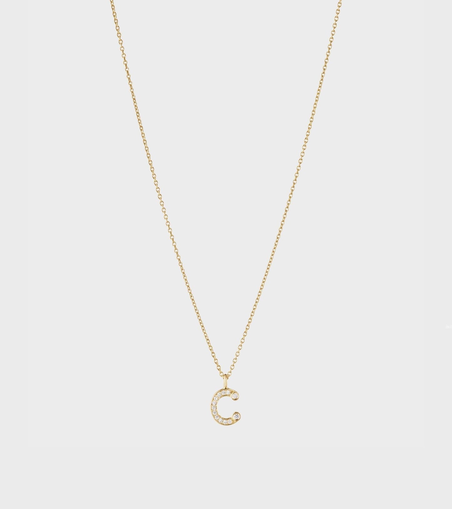 Simple C Necklace Gold