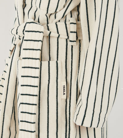 Classic Bathrobe Racing Green Stripes