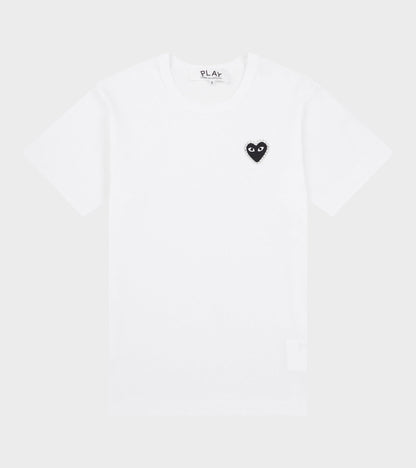 U T-Shirt Black Rhinestone Emblem White