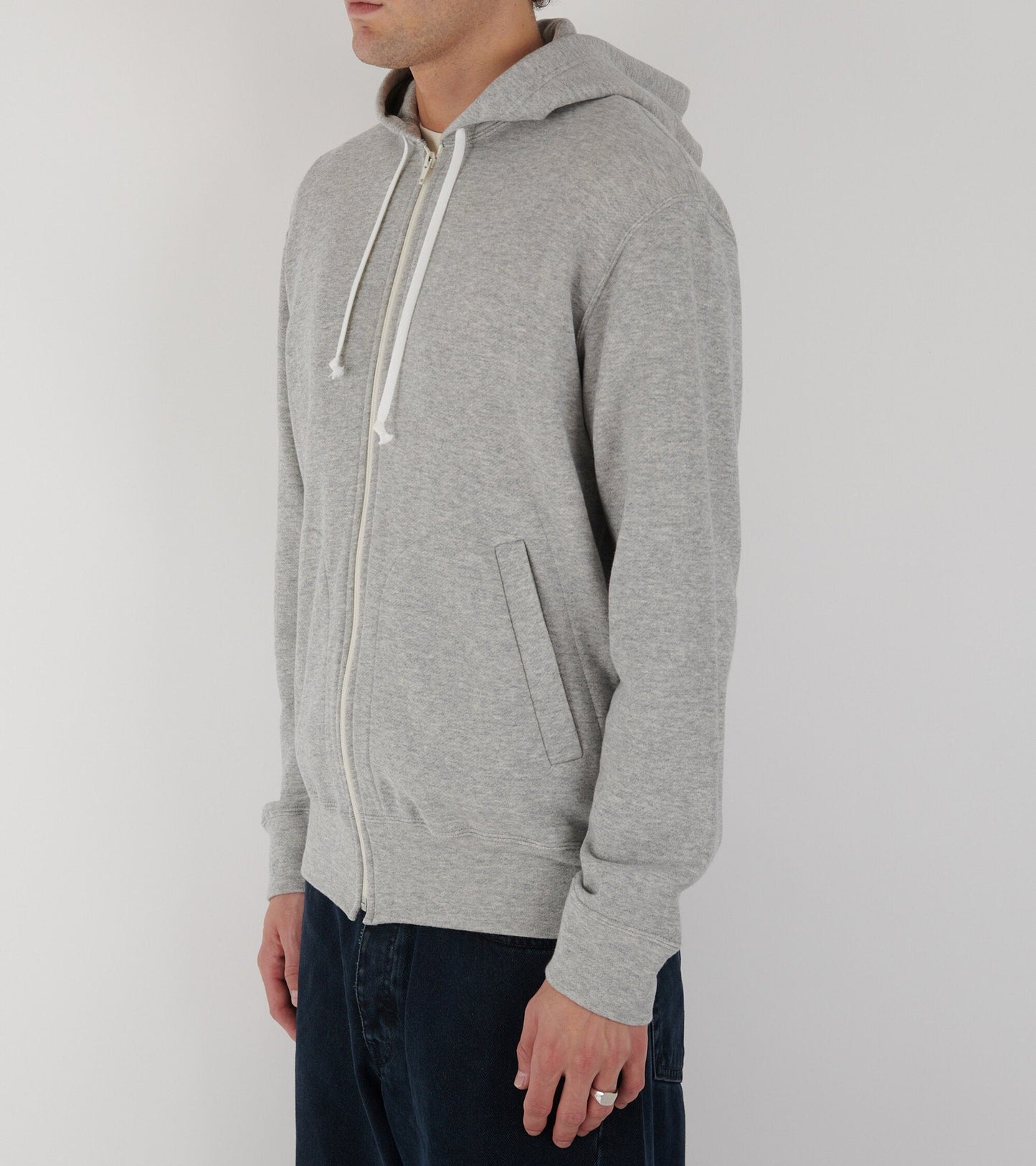 U Backside Red Heart Hoodie Grey
