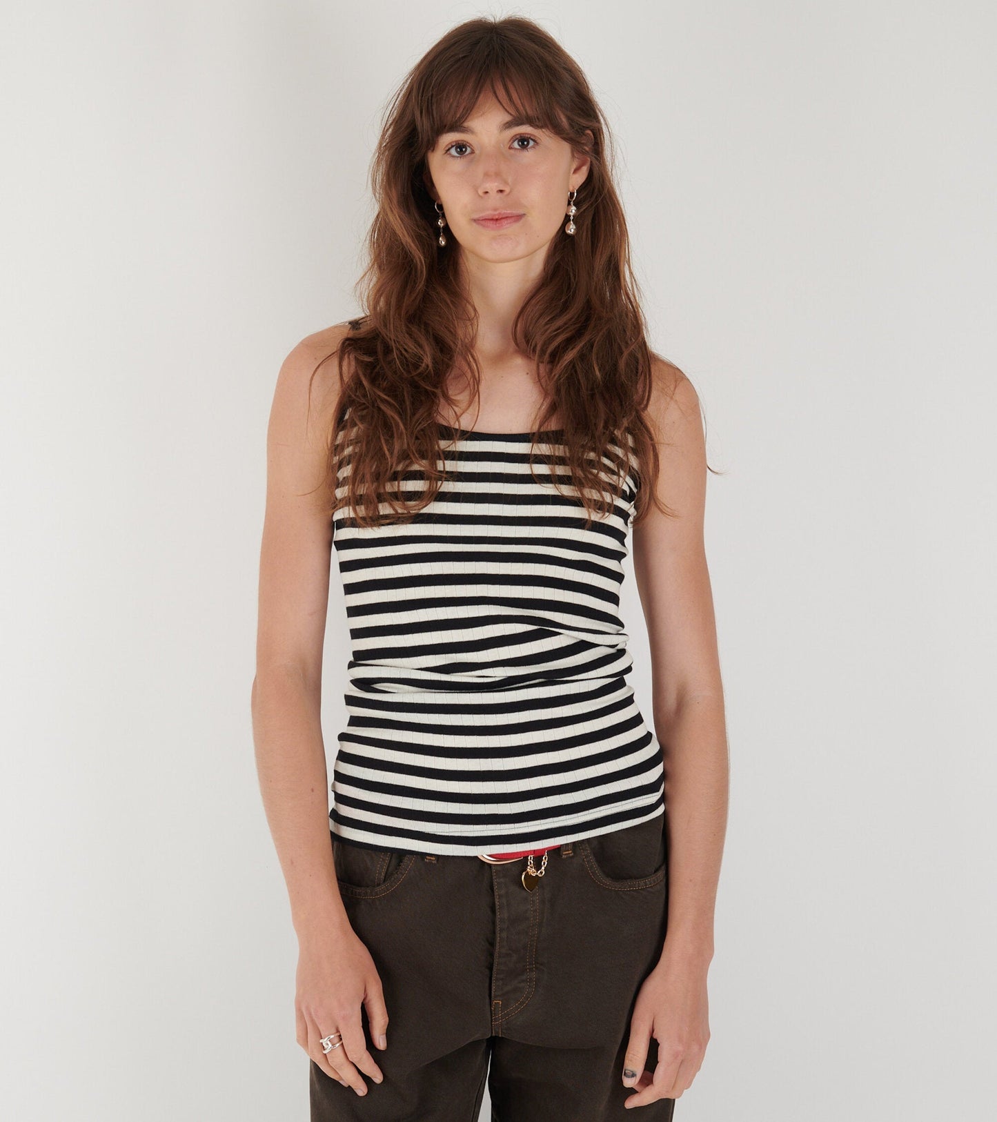 101 Strap Top Black/Ecru
