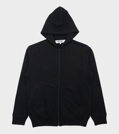 U Backside Red Heart Hoodie Black