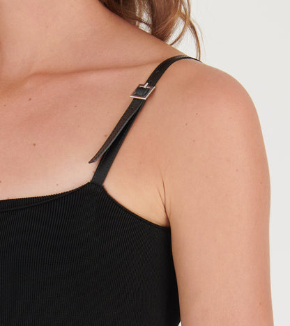 Strap Logo Dress Black