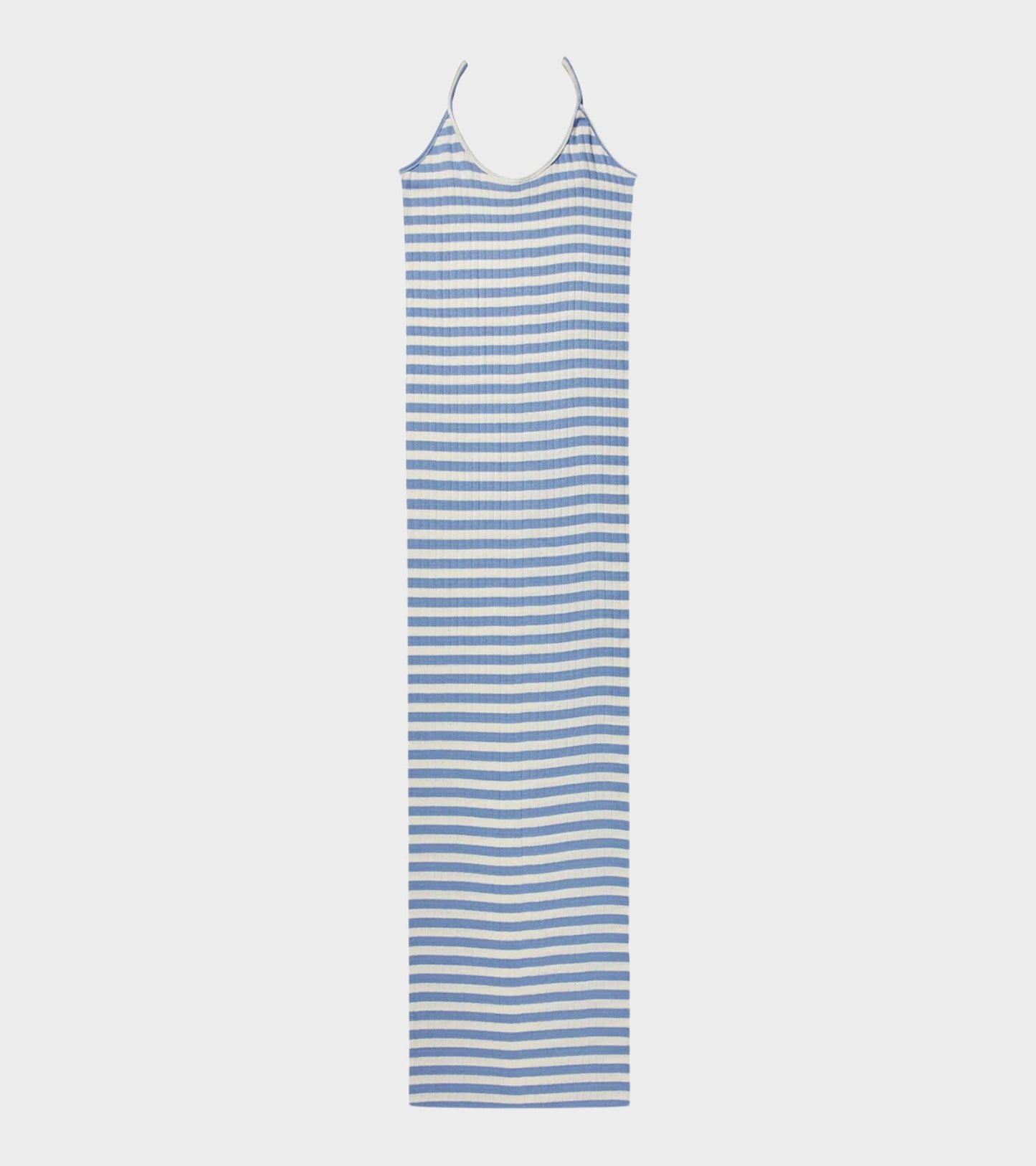 101 Strap Rib Dress Light Blue/Ecru