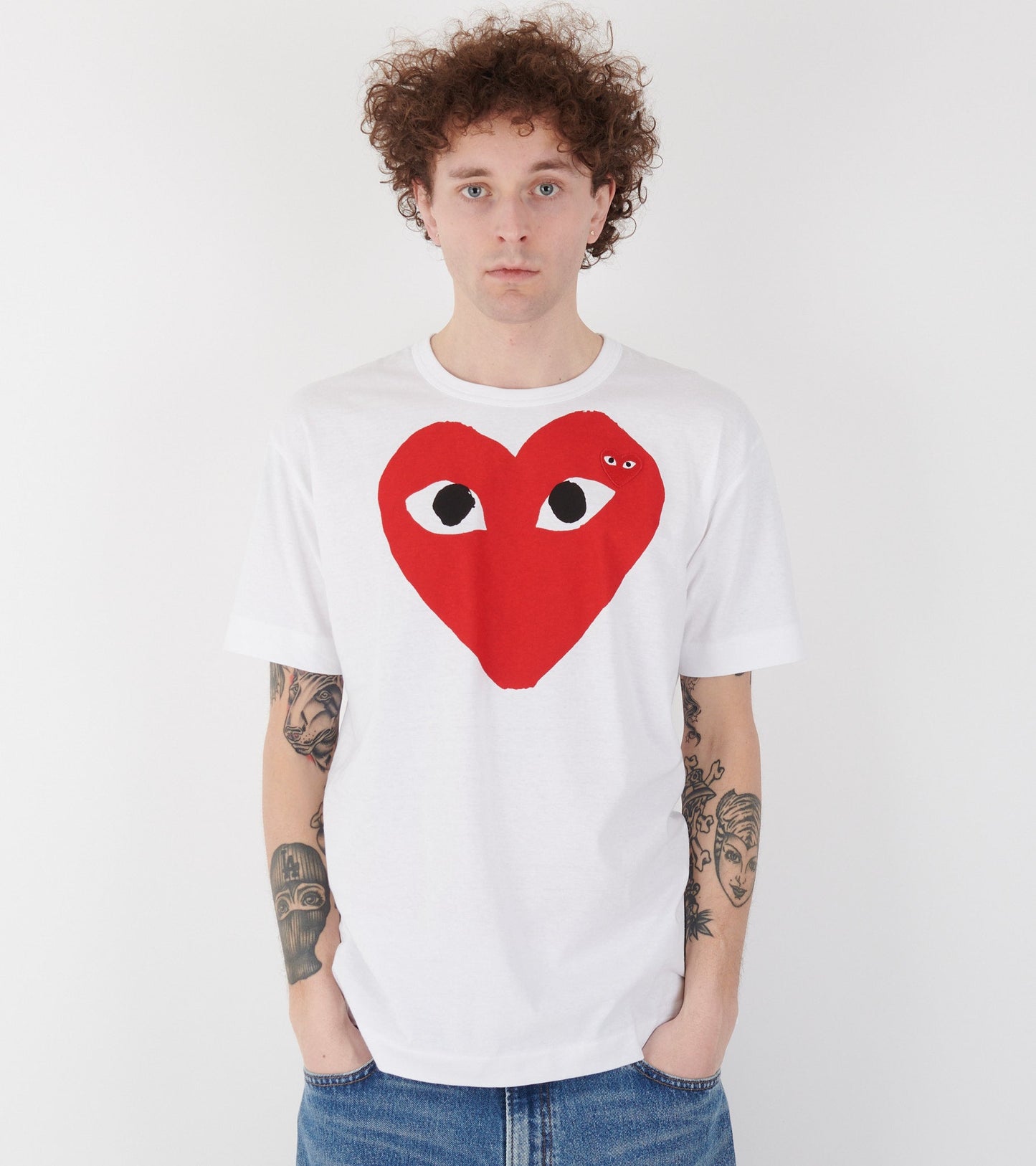 U Big Red Heart T-shirt White