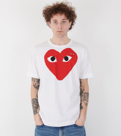 U Big Red Heart T-shirt White