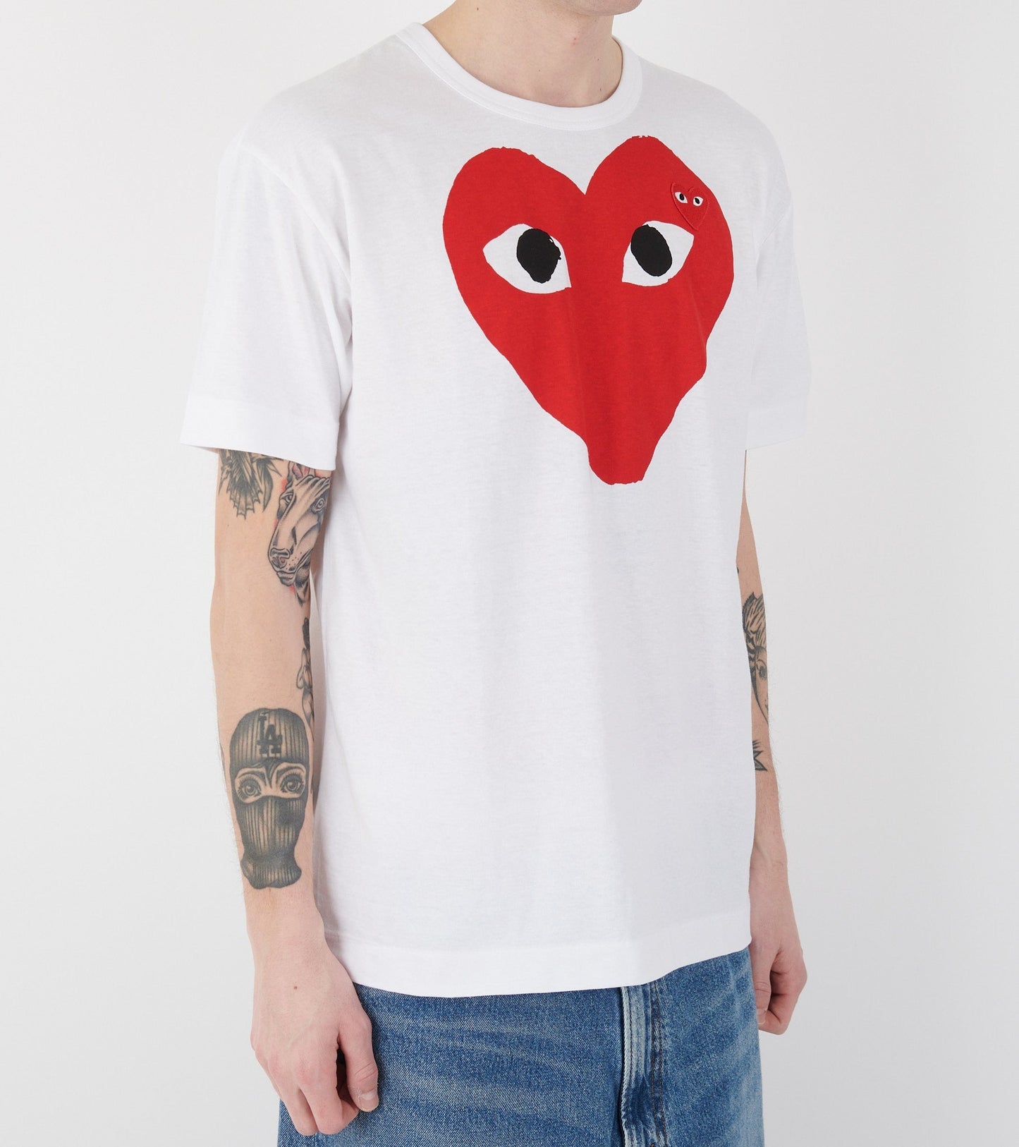 U Big Red Heart T-shirt White