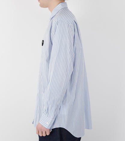 U Black Heart Striped Shirt Blue/White