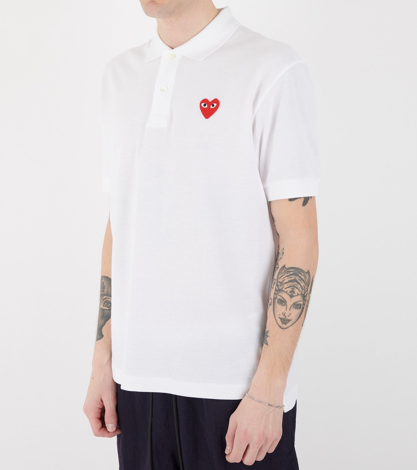 U Red Heart S/S Polo White