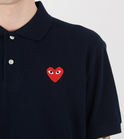 U Red Heart S/S Polo Navy