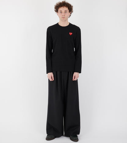 U Red Heart LS T-Shirt Black