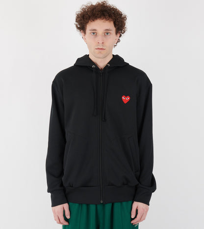 U Red Heart Zip Hoodie Black