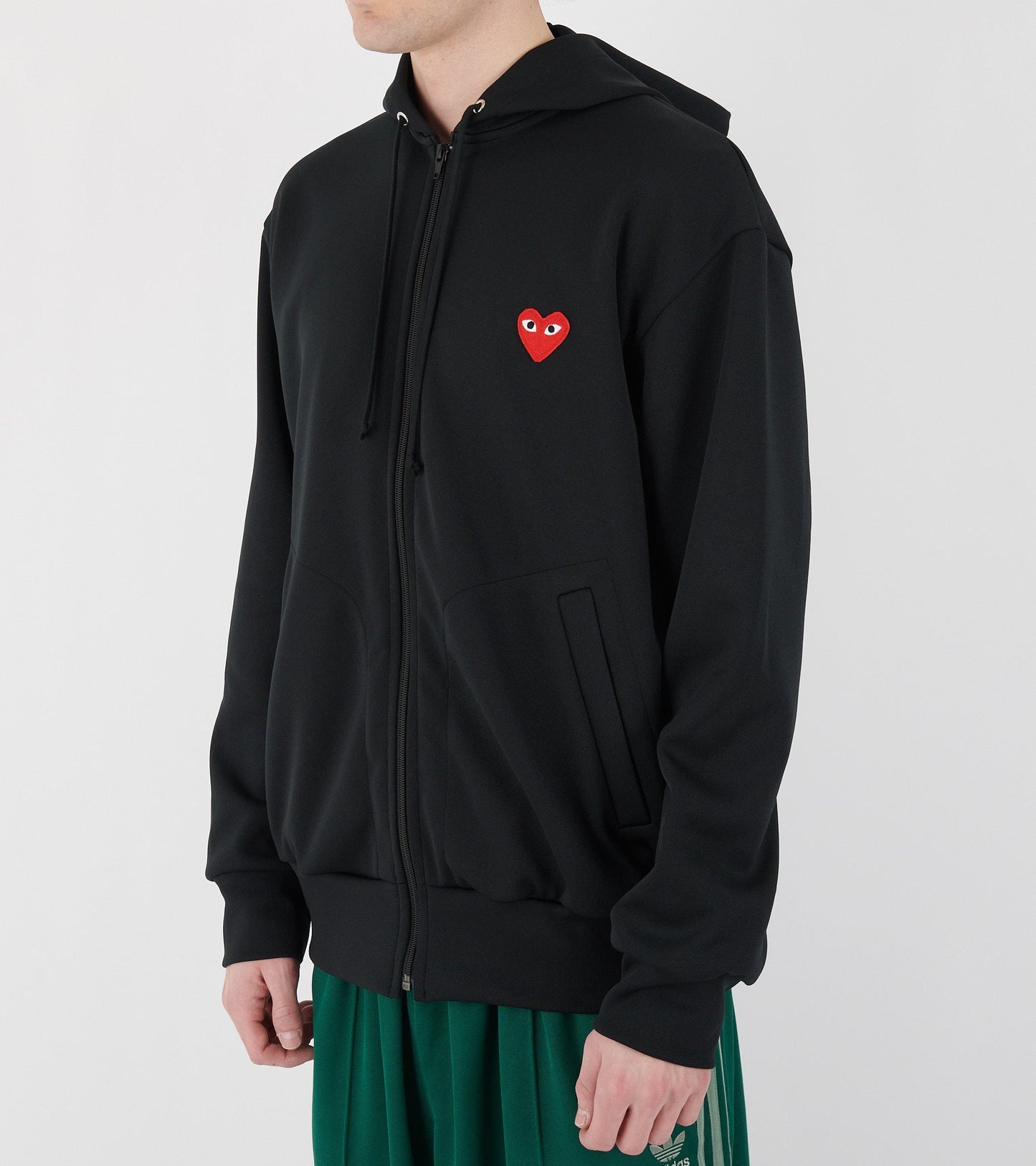 U Red Heart Zip Hoodie Black