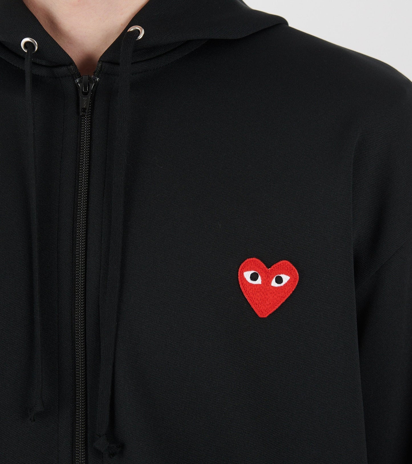 U Red Heart Zip Hoodie Black
