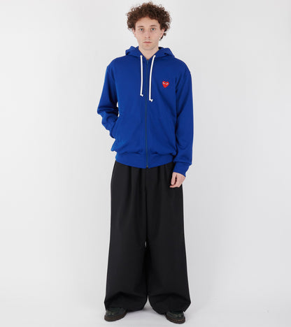 U Red Heart Zip Hoodie Blue