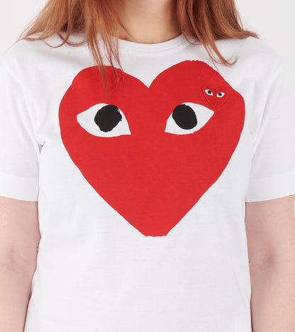 U Big Red Heart T-shirt White