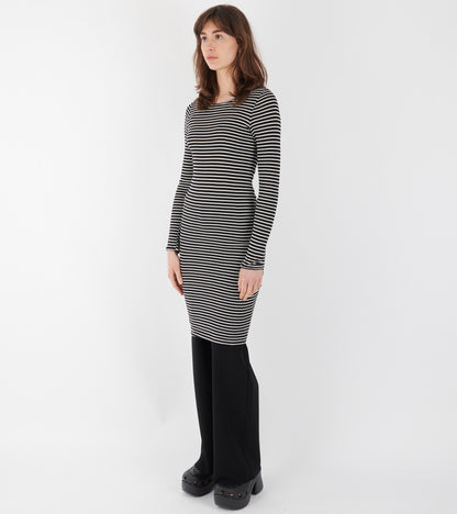 101 John Rib Dress Black/Ecru
