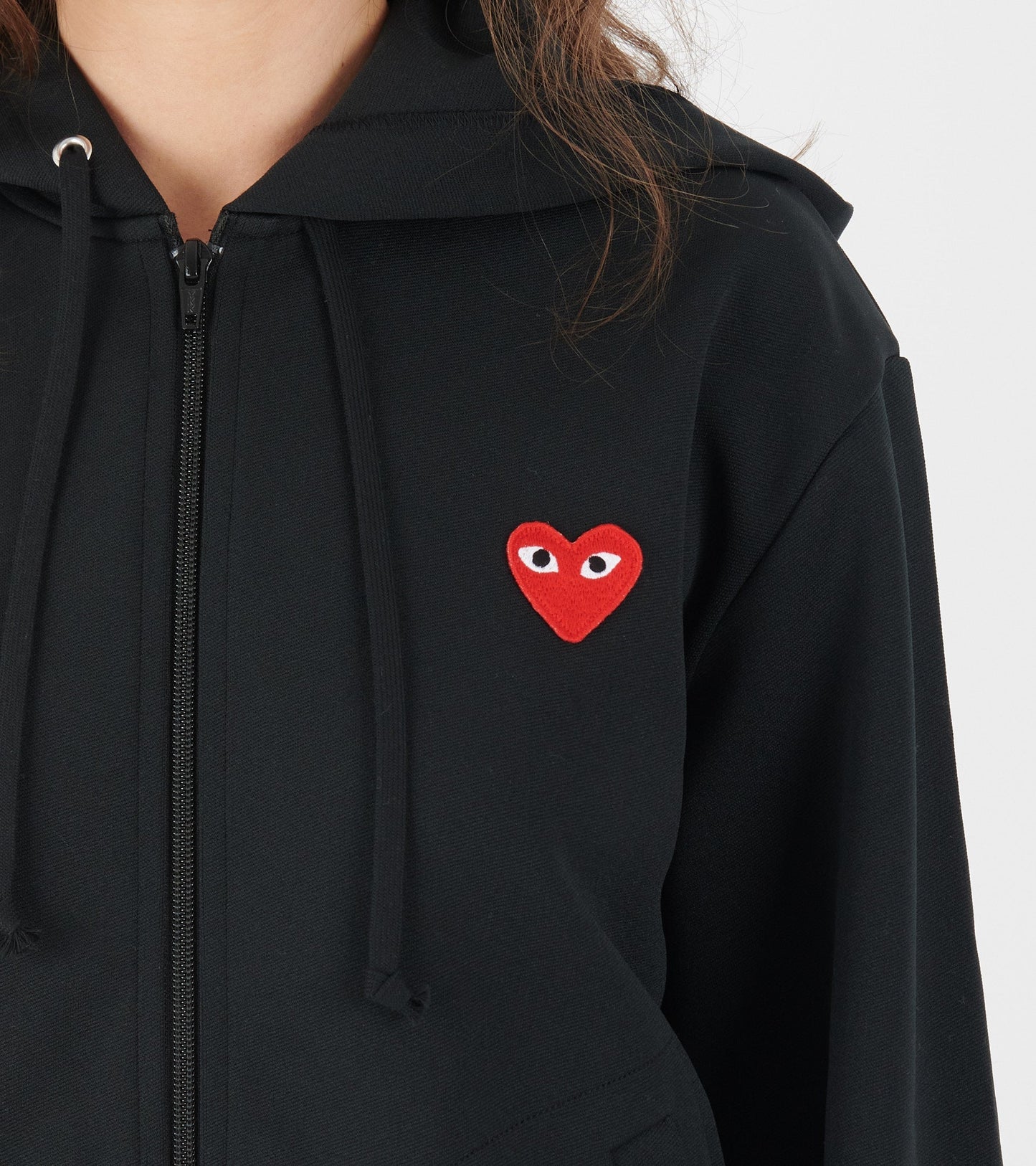 U Red Heart Zip Hoodie Black