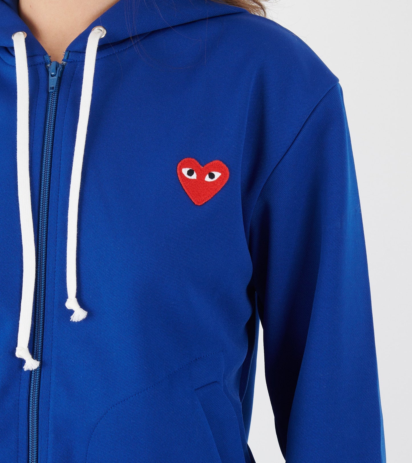 U Red Heart Zip Hoodie Blue