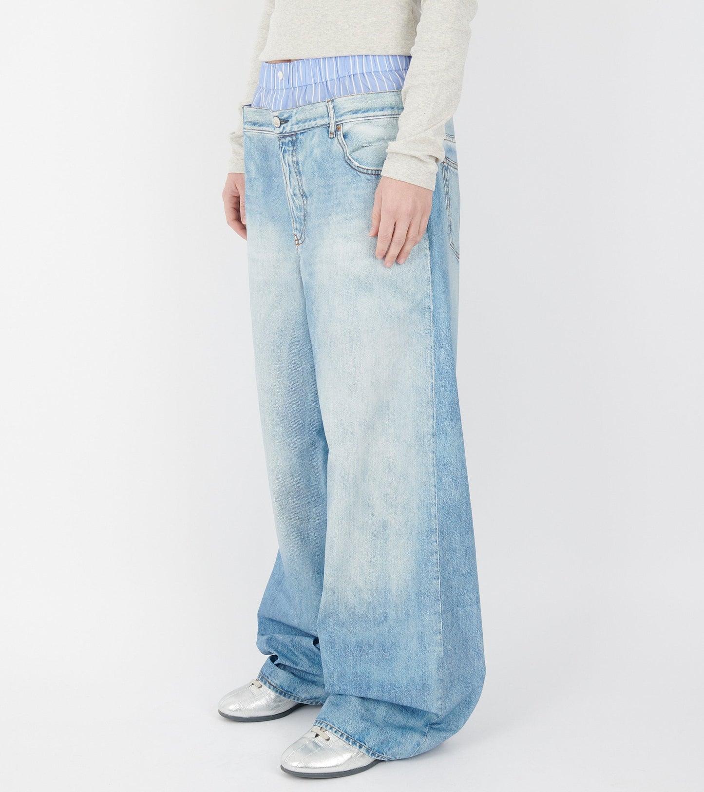 Printed Trousers Light Blue