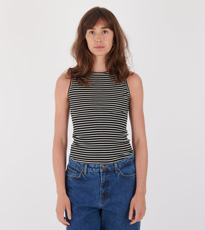 101 Tank Top Black/Ecru