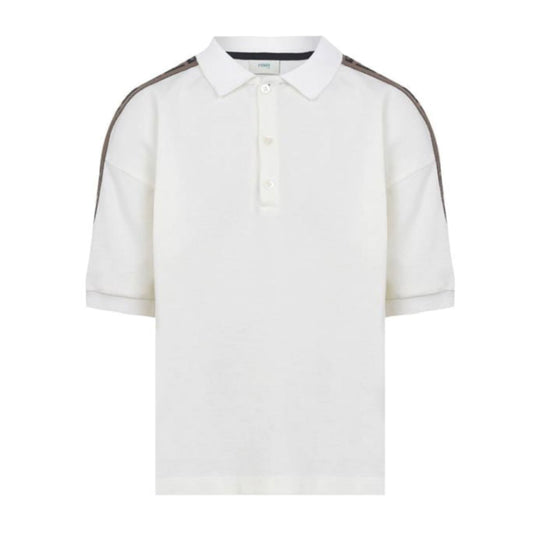 Kids Fendi FF Tape Polo Shirt