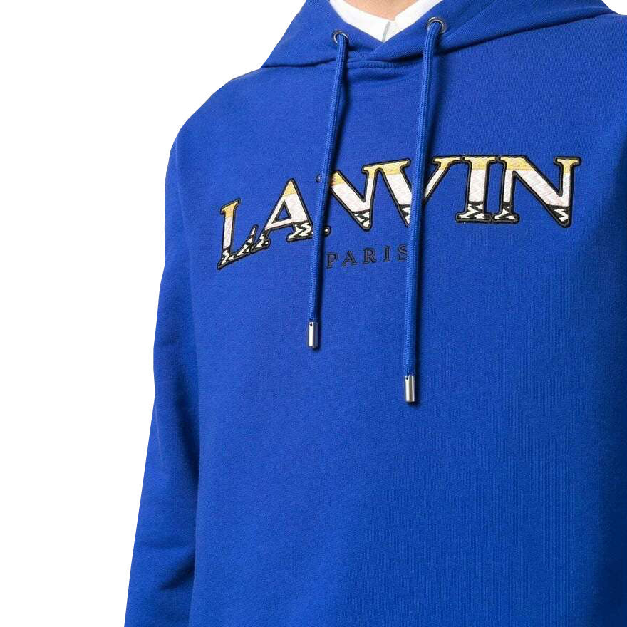 Lanvin Blue Embroidered Logo Hoodie