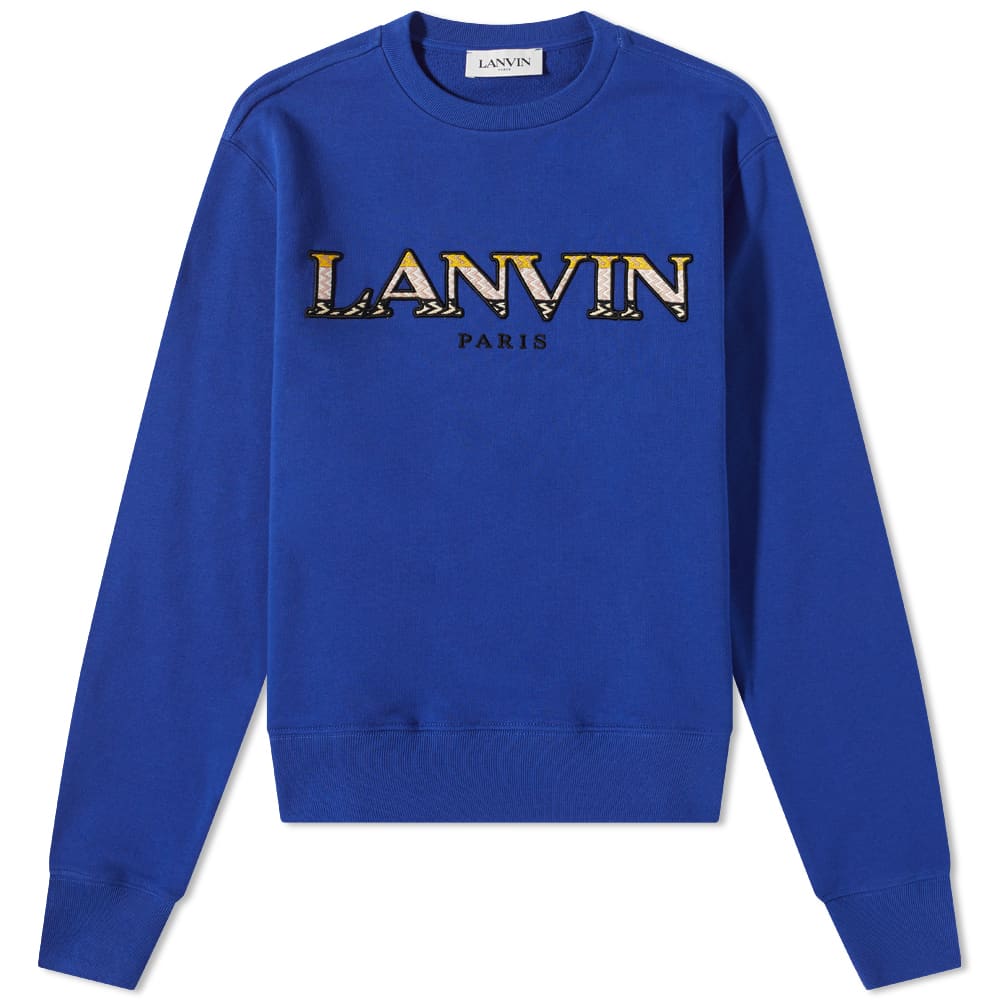 Lanvin Blue Embroidered Logo Sweatshirt