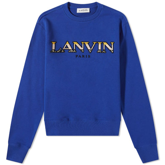 Lanvin Blue Embroidered Logo Sweatshirt