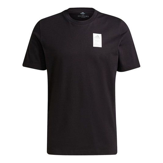 adidas 3bar Logo Tee 2 Casual Sports Alphabet Printing Short Sleeve Black GU3642