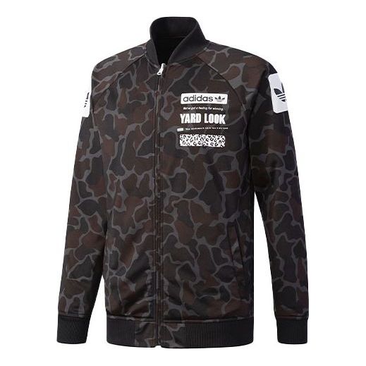 adidas originals Logo Printing Reversible Camouflage Sports Jacket Black CD1715