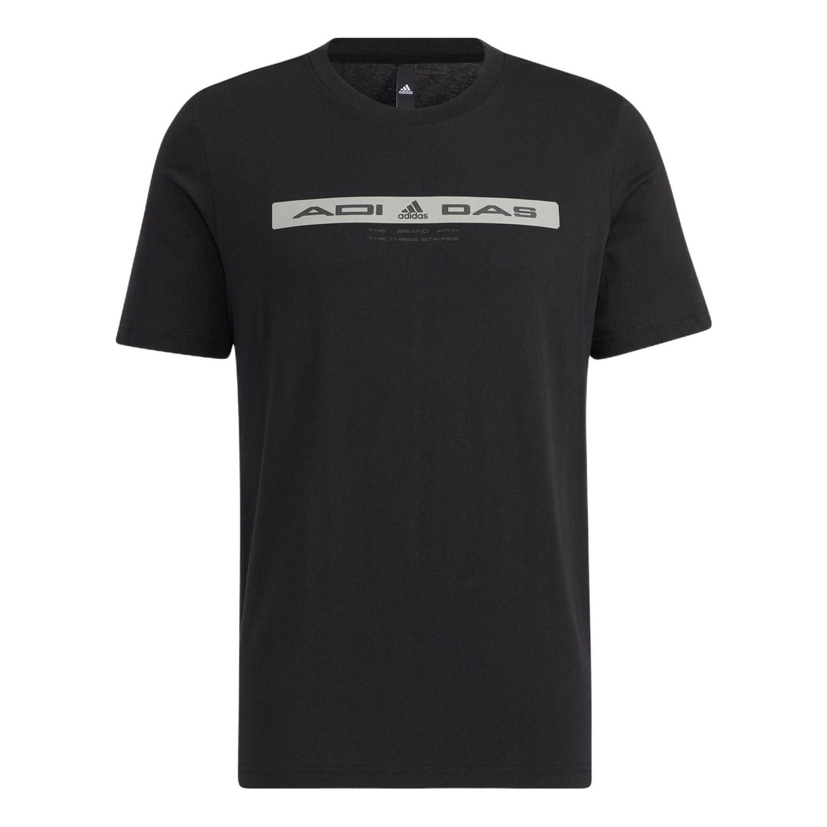adidas Alphabet Pattern Printing Round Neck Short Sleeve Black HE9944