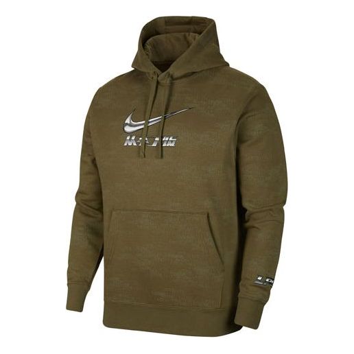 Nike Sportswear Casual Sports Logo Alphabet Printing Olive Green DJ4860-201