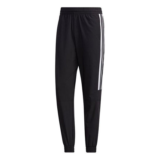 adidas neo M Ss Tcns Tp 2 Colorblock Bundle Feet Casual Loose Sports Long Pants Black White GJ8759