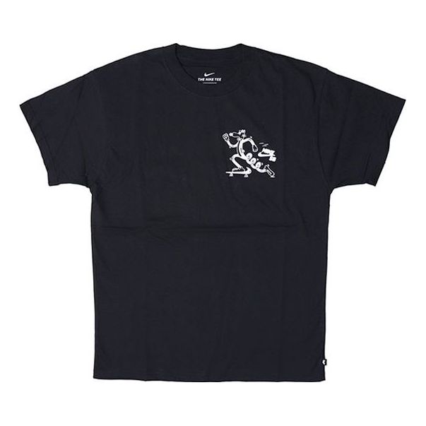 Nike SB Skateboard Funny Pattern Skateboard Short Sleeve Black CW5407-010