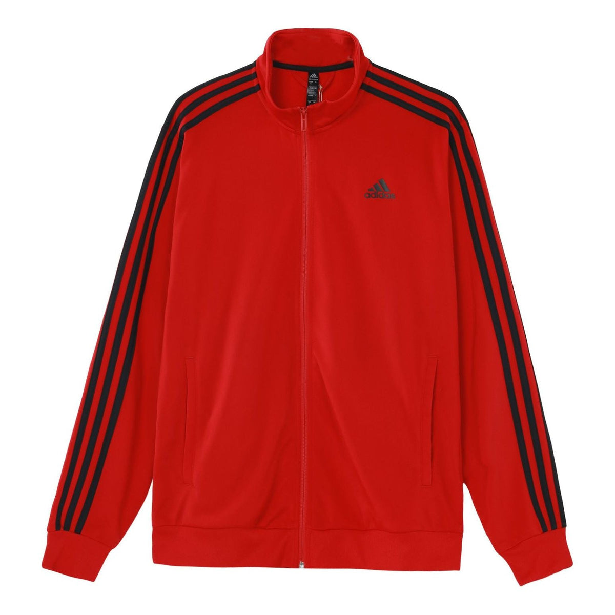 adidas M 3s Tt Tric Stripe Sports Stand Collar Logo Jacket Red H46104