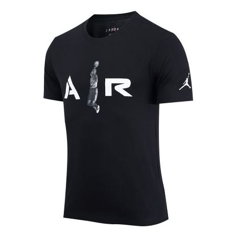 Air Jordan Flying Man Dunk Printing Short Sleeve Black T-Shirt CZ2330-010