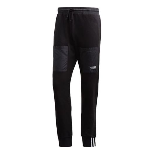 adidas originals Vocal Pants Logo Printing Splicing Bundle Feet Sports Pants Black FP7708