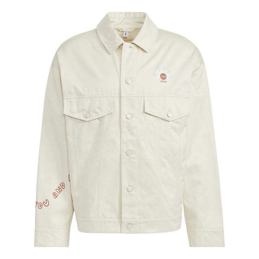 adidas neo Alphabet Printing Sports Jacket Couple Style Yellow White HM7435