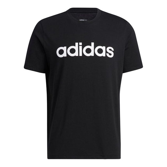 adidas neo Ce Logo Tee Logo Print Running Short Sleeves T Shirt Men s Black H16311