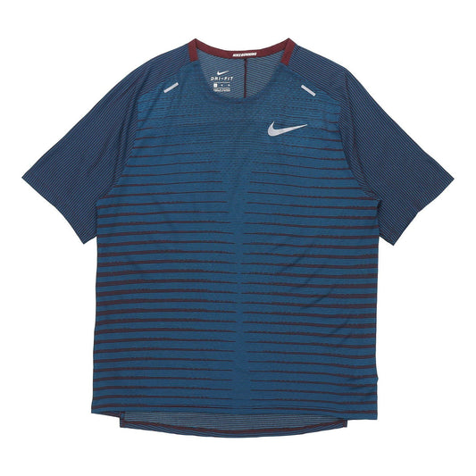 Nike TechKnit Future Fast Running Round Neck Short Sleeve 'Brownred Dark Green Black' CU6057-681